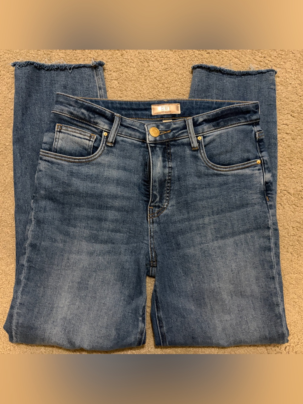 Kut from the Kloth Rachael Fab Ab Mom jeans denim stretch straight size 4